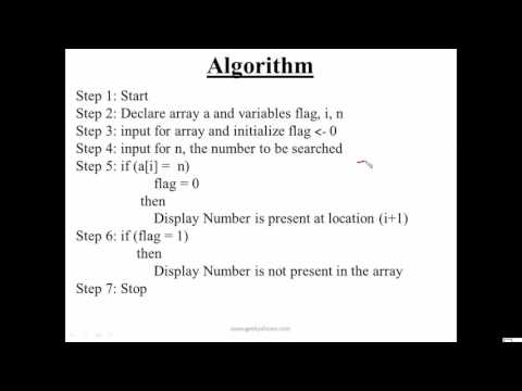 58 Algorithm of Linear Search Hindi