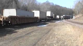 preview picture of video 'CP 9538 UP 9569 3-15-03 Tunnel City, WI.'