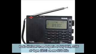 Radio Horizont Bulgaria at July 14th, 2015 at 11 pm (CEST) on mw 576 kHz
