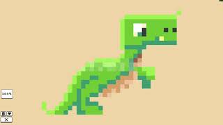Coloring Pixels | Book 1 Picture 10 "T-REX" | 32x24 | Replay