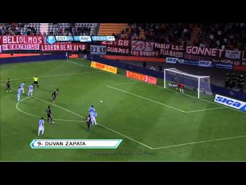 Gol de Zapata. Estudiantes 1 - Rafaela 1. Torneo Inicial 2012. Fecha 14. Fútbol Para Todos