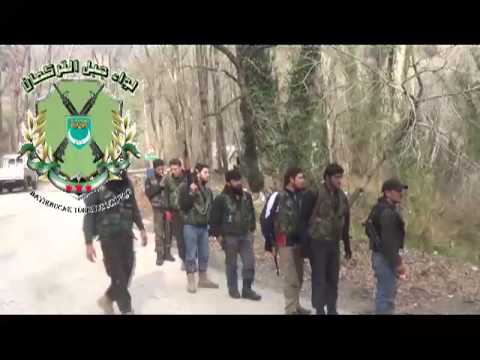 انتشار مقاتلي كتيبة عمر المختار داخل غابات الفرلق في ريف اللاذقية