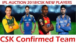 IPL AUCTION 2018 | 1ST DAY | CSK SELECTED PLAYERS SQUAD | Chennai Super Kings Team For IPL 2018 |