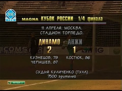 Динамо 2-1 Анжи. Кубок России 1995/1996. 1/4 финала