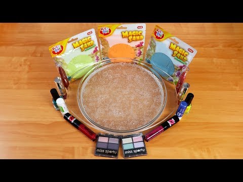 Mixing Makeup and Kinetic Sand Into Clear Slime ! SLIME SMOOTHIE ! SATISFYING SLIME VIDEO Video