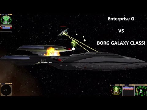 Enterprise G VS Borg Galaxy Class | Both Sides | Star Trek Bridge Commander Battle |