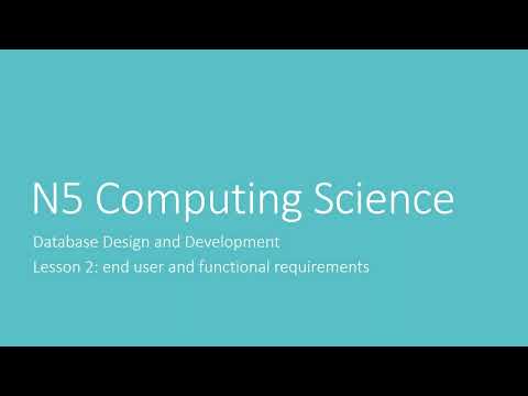 National 5 DDD Lesson 2 - Database Analysis