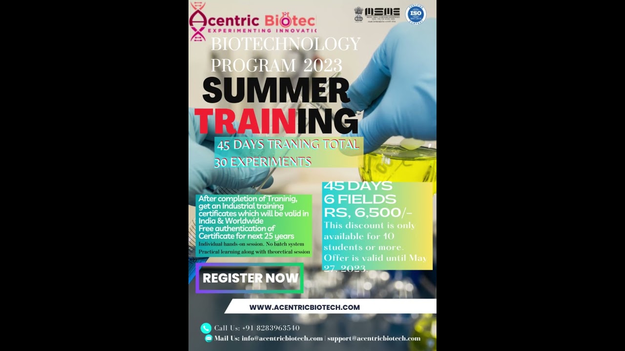 Acentric Biotech & Research Lab - Unlock Your Potential in Biotech & Research | Summer Training