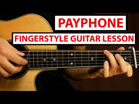 Maroon 5 - Payphone | Fingerstyle Guitar Lesson (Tutorial) How to Play Fingerstyle