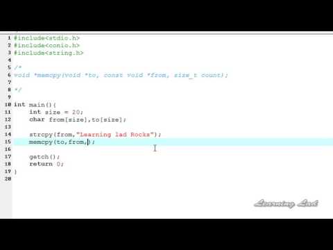 090  90   memcpy Function in C Programming Language Video Tutorial