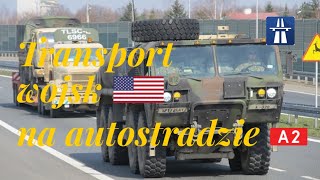 preview picture of video 'Amerykański transport wojskowy na A2 / US Army transport on Polish motorway'