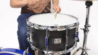 Video thumbnail for Pork Pie 7x14 Little Squealer Birch Mahogany Snare Black Ebony Satin) by beonkemusic