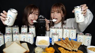 - 【ASMR】女子2人で大量の生クリームを食べる🧁🤍【Eating Sounds】Whipped Cream 🧁🤍🤍
