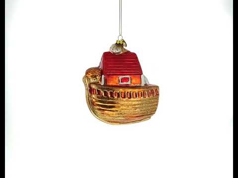 Timeless Noah's Ark - Blown Glass Christmas Ornament (CC-0188)