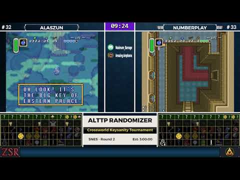 ALttPR Crossworld Keysanity Tournament: Round 2 - Alaszun vs. numberplay