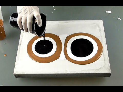 #77| Double Puddle Pour with Bronze, Black, Gold and Herbol Satin Enamel | Cells with Fractals