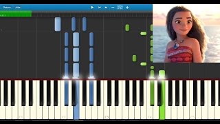 Vaiana (Moana) - Le bleu lumière - Karaoke / Piano synthesia tutorial (+ lyrics & Sheet music)