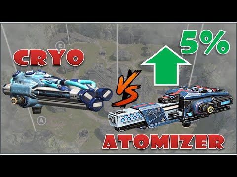 Atomizer after buff vs Cryo medium weapon comparison war robots