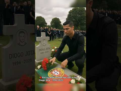 Cristiano Ronaldo said goodbye for the last time, laying flowers 💔🕊️ Diogo Jota - 1996-2025