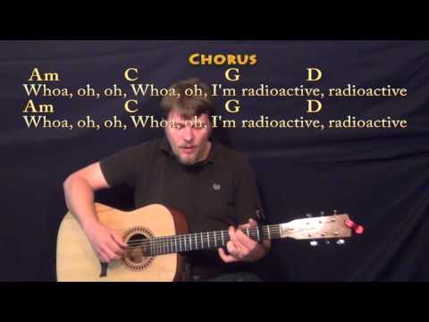 Radioactive (Imagine Dragons) Fingerstyle Guitar Cover Lesson with Chords/Lyrics