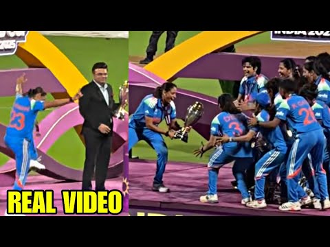 India Women's trophy celebration Video after Winning the World cup 2025 Final against South Africa |