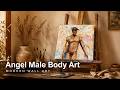 Angel Male Body Art Painting Process Modern Wall Art