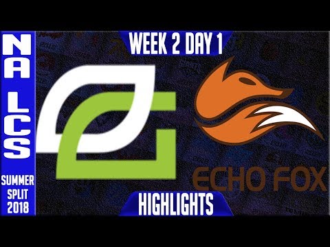 OPT vs FOX HIGHLIGHTS | NA LCS Summer 2018 Week 2 Day 1 | Optic Gaming vs Echo Fox Highlights