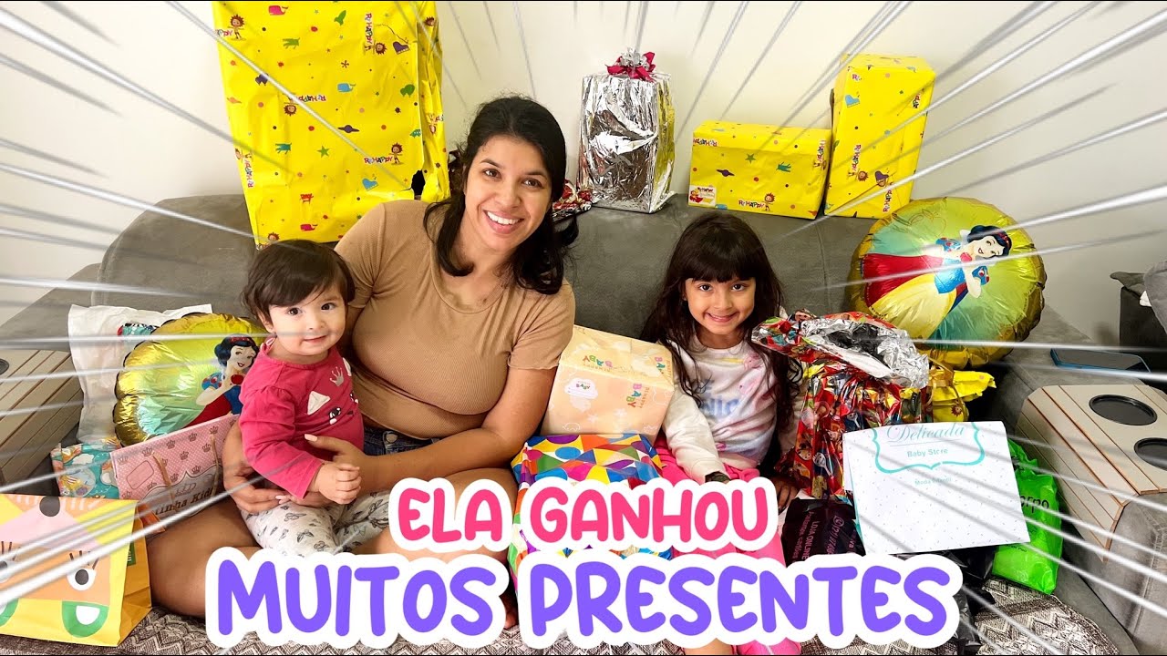 ABRINDO PRESENTES DE ANIVERSÁRIO DE 1 ano da Alana