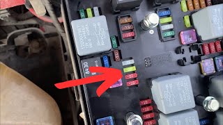 Fuel Pump Control Module Supply Fuse 20A Location Chevrolet Sonic 2012-2020