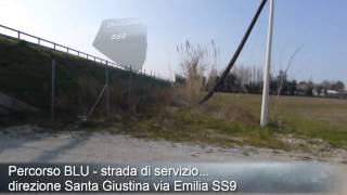 preview picture of video 'Circonvallazione Santa Giustina [01a]- Tracciato BLU per raggiungere depuratore da VIVO'