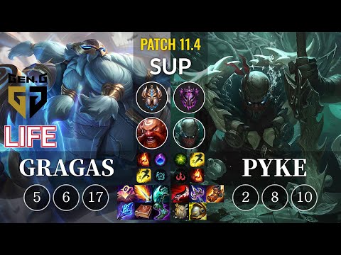 GEN Life Gragas vs Pyke Sup - KR Patch 11.4