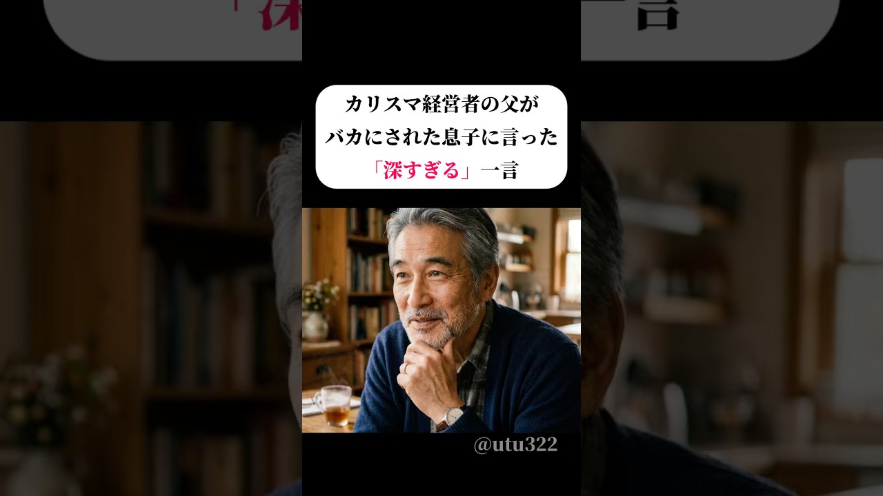 「カリスマ経営者の父が息子に言った深すぎる一言」#人生 #心に響く言葉 #名言 #short