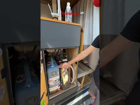 Simple Water System 🚐 Van Kitchen Manual Foot Pump #vans  #kitchen #vanproject #vanlife