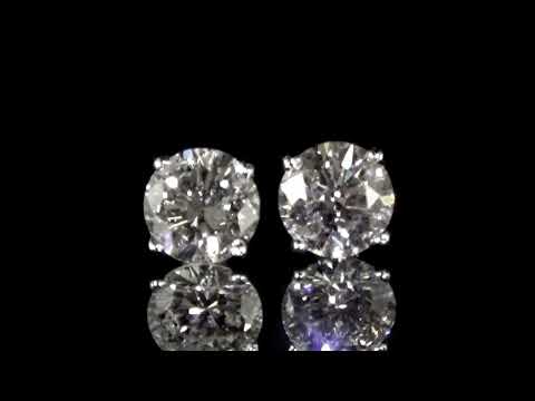 CGL Certified 2.47ct (TDW) Round Brilliant Cut Diamonds Stud Earrings