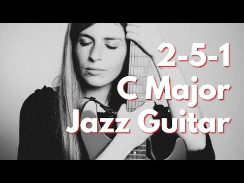 2 5 1 C Major Slow | Ambient Jazz Guitar Backing Jam Track 75 bpm | Scale Cheat Sheet In Description