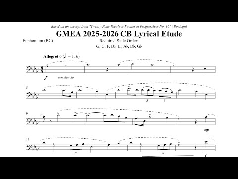 2025-2026 GMEA Etudes | Concert Band (9-10) Euphonium and Trombone Lyrical