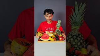 Dando nota para todas as frutas que encontrei!#maça #banana #melancia #provando #asmr #satisfatorio
