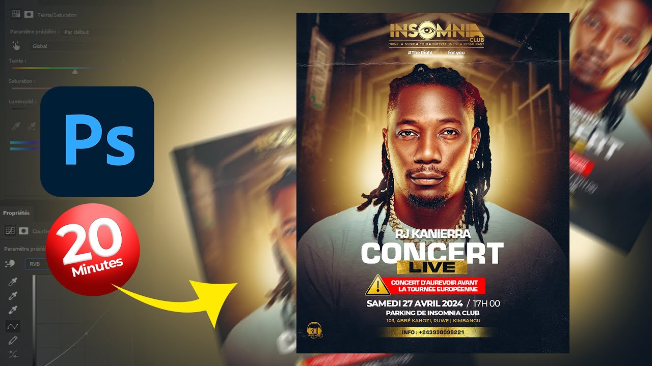 Création d'une affiche professionnelle en 20 minutes | TUTO PHOTOSHOP