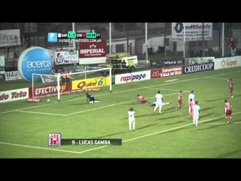 Gol Gamba. Sarmiento 1 - Unión 1.  B Nacional Fecha 10. FPT.