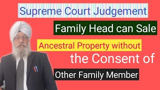 #BharatkaLaw. Whether Family Head Can Sell Ancestral Property