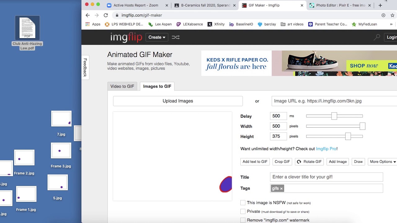GIF part 2: Uploading frames to imgflip