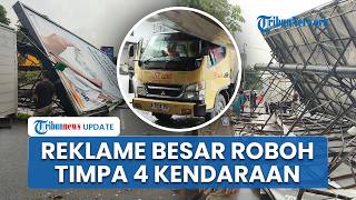 4 Kendaraan Tertimpa 2 Reklame Besar di Buahbatu Bandung, Diduga Dipicu Hujan dan Angin Kencang