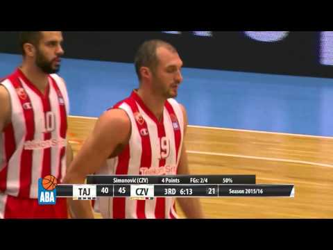 ABA Liga 2015/16 highlights: Tajfun - Crvena zvezda Telekom R17 (27.12.2015)