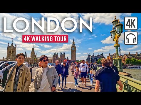Thumbnail for LONDON 4K Walking Tour (UK) - 4h+ Tour with Captions & Immersive Sound [4K Ultra HD/60fps] by Car