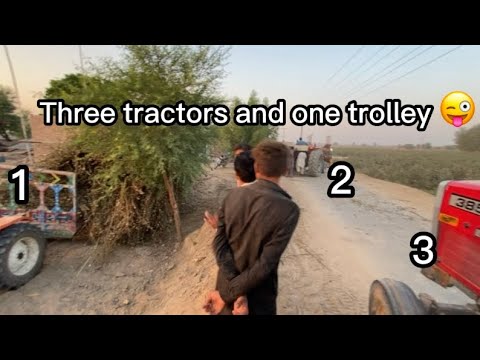 Teen tractors aik trolley 🤪