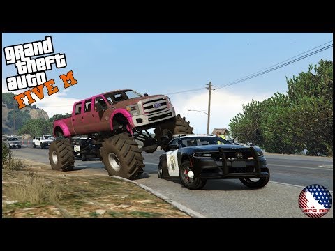 GTA 5 ROLEPLAY - 6 DOOR MUD TRUCK VS COP CAR  - EP. 795 - AFG - CIV