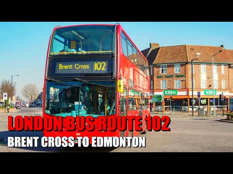 Early Morning London Bus Ride - Route 102 Full Journey From Brent Cross To Edmonton