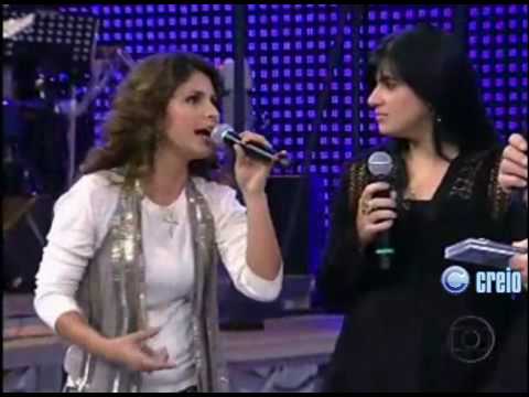 Aline Barros e Fernanda Brum no Domingão do Faustão