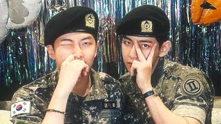 🌟 LIVE | TAEHYUNG & NAMJOON Saída do exército 🪖 LEGENDADO em português & Inglês 