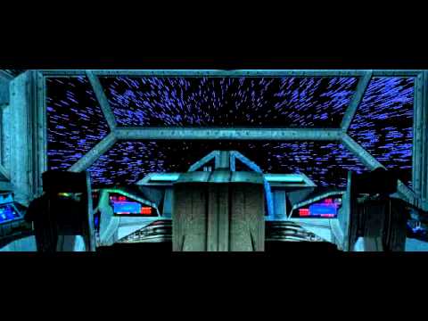 Ebon Hawk jumps to light speed